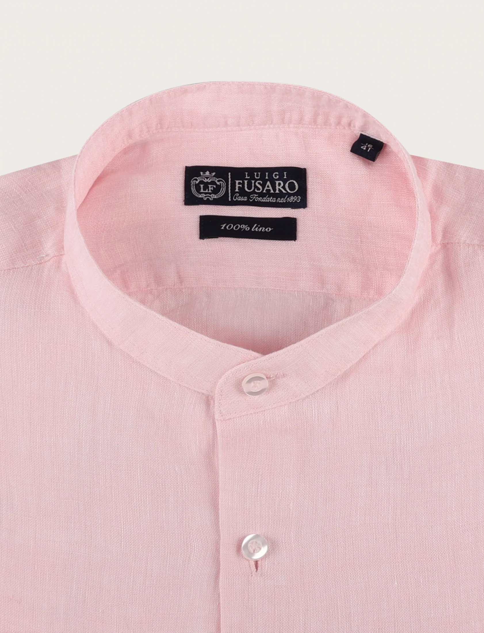 Camicia in lino con collo alla coreana - Image 5