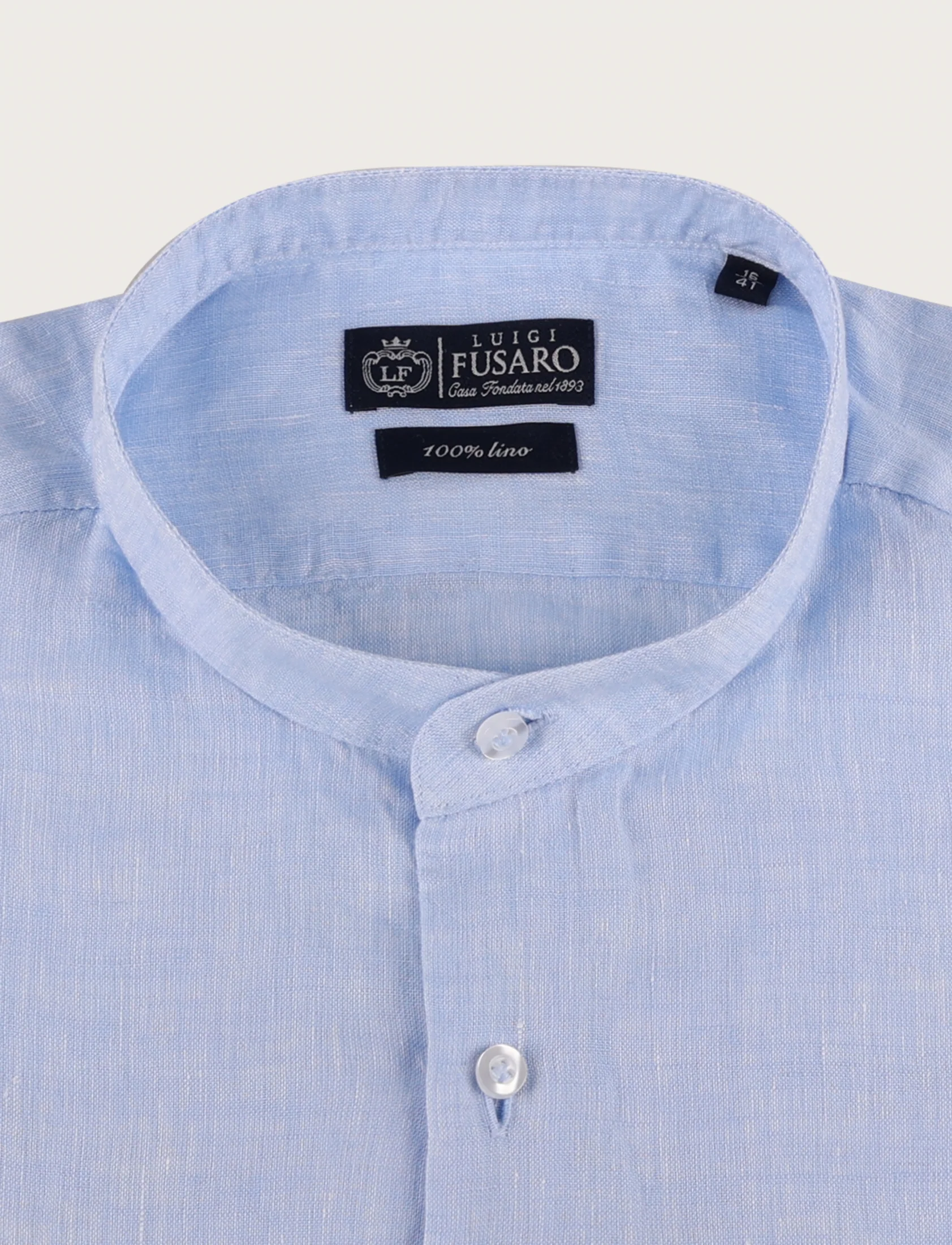 Camicia in lino con collo alla coreana - Image 8