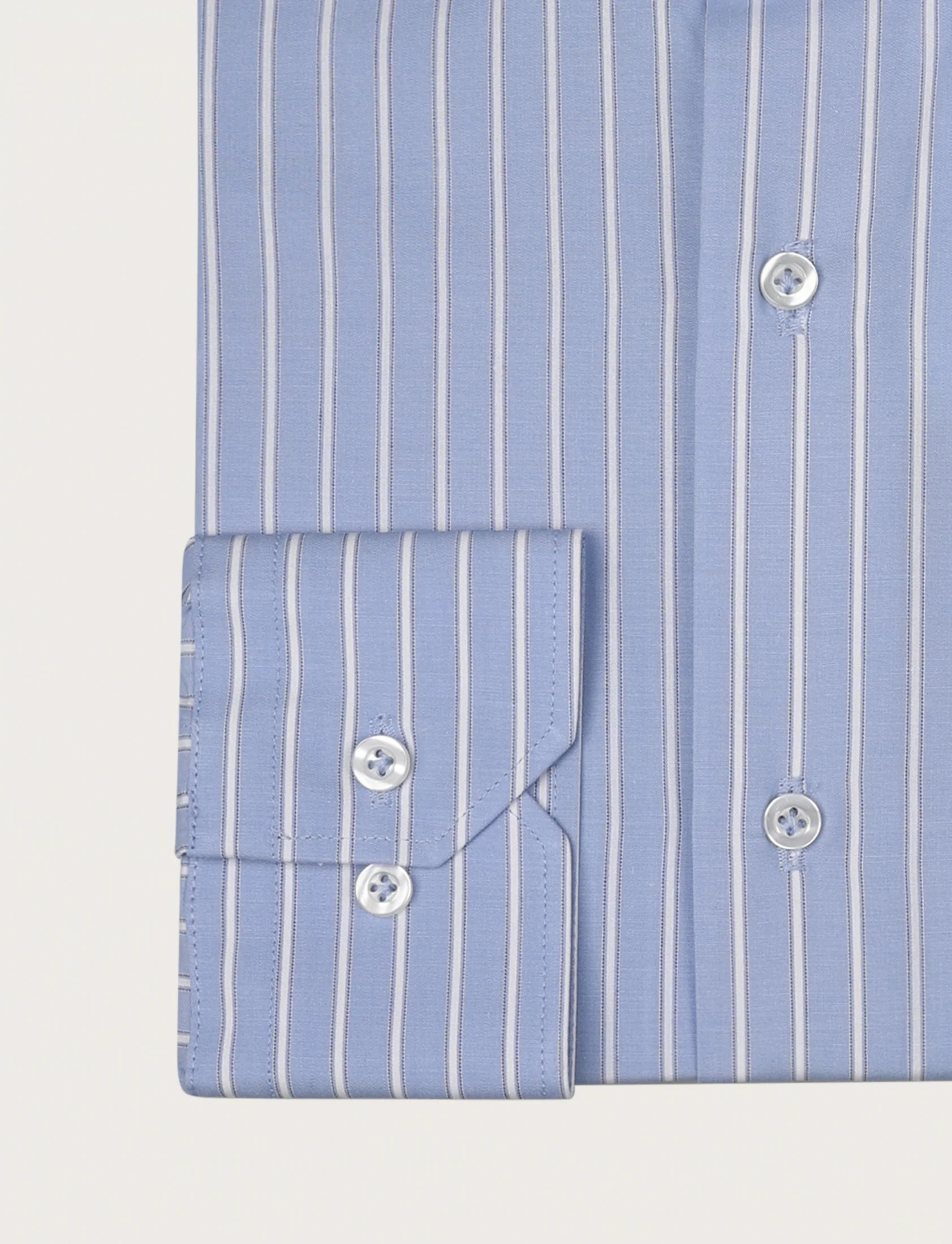 Camicia a fascia bicolore in cotone - Image 6