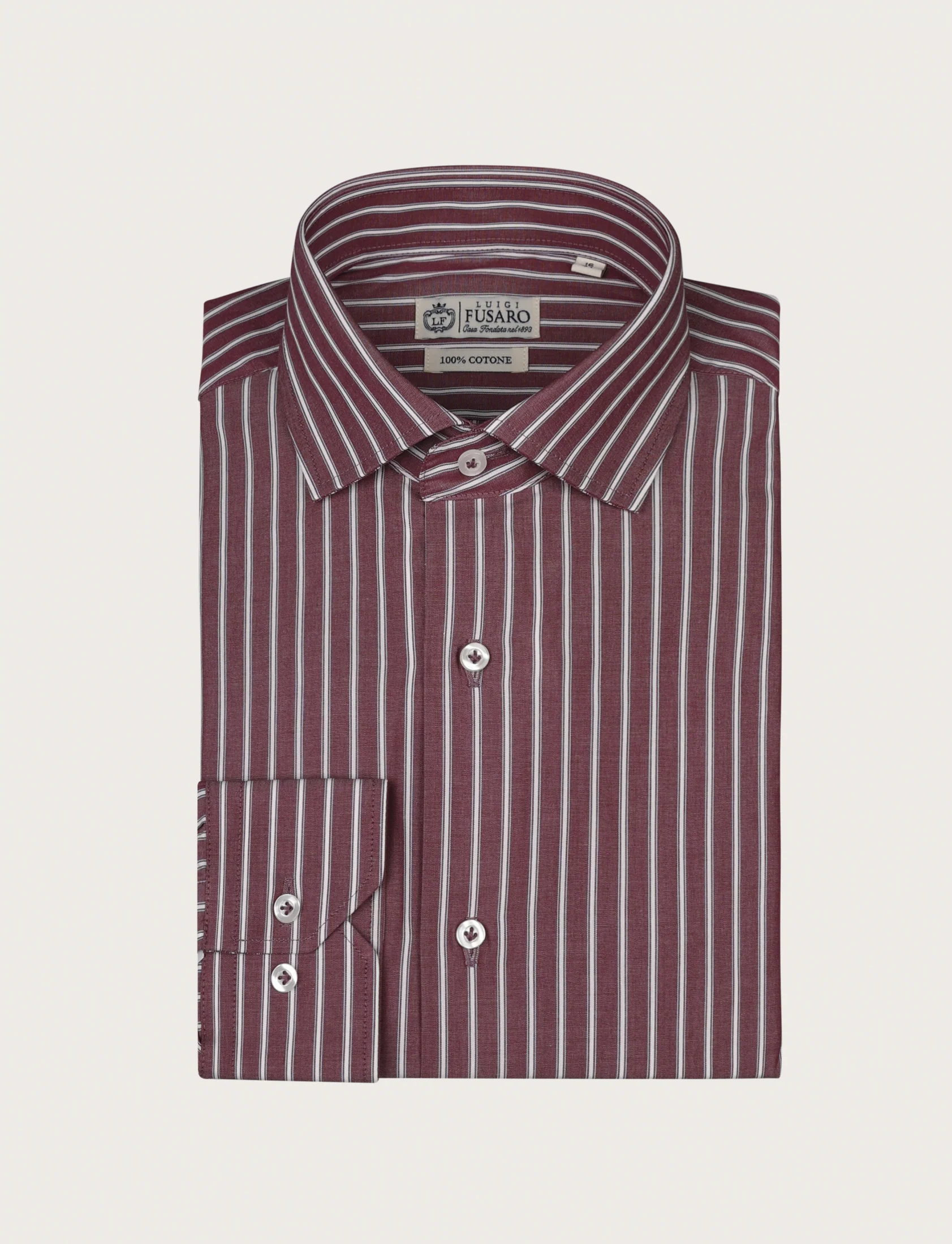 Camicia a fascia bicolore in cotone - Image 7