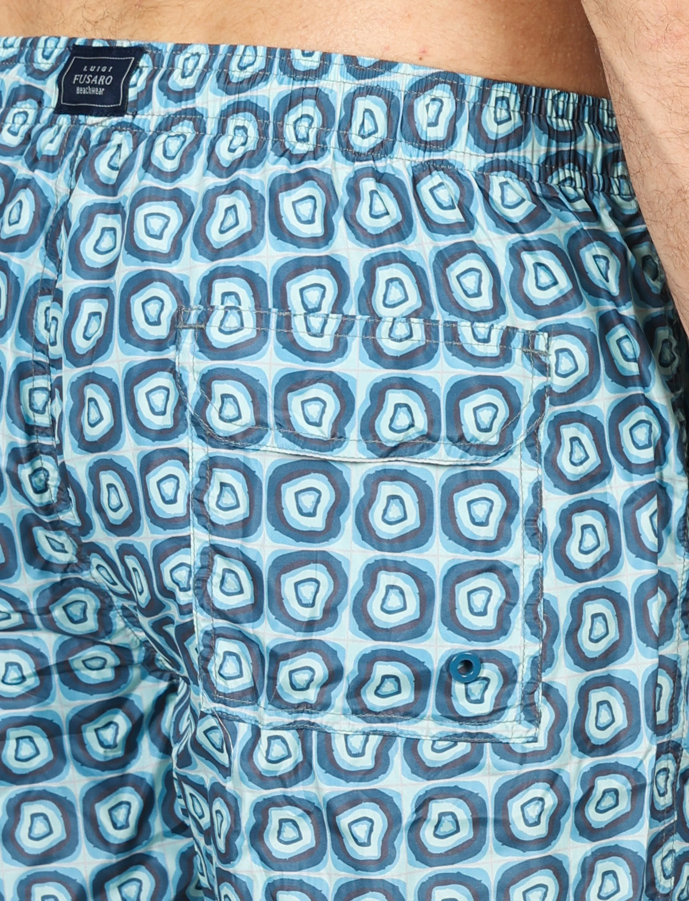 Costume da bagno fantasia geometrica blu - Image 4