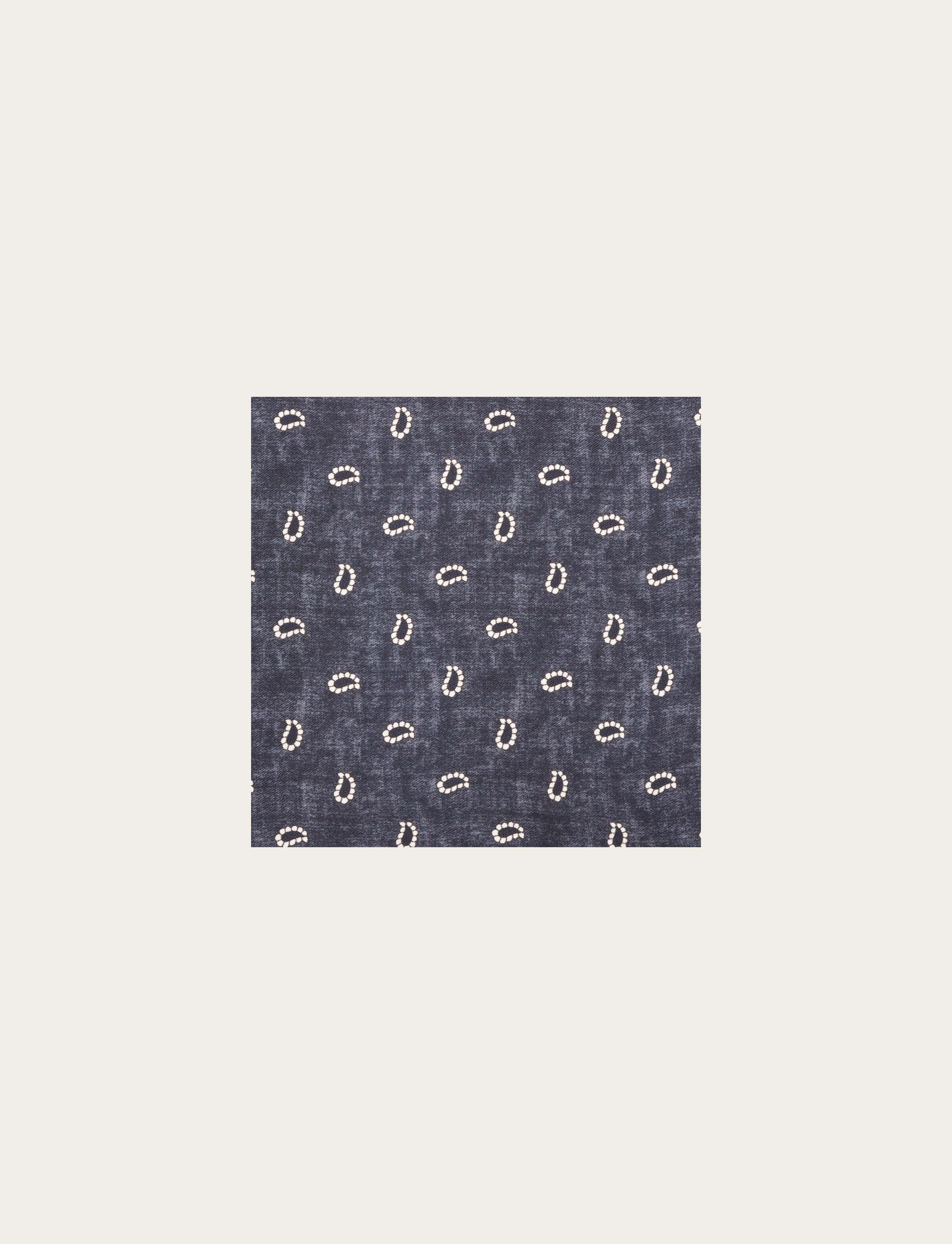 Pochette in seta blu paisley