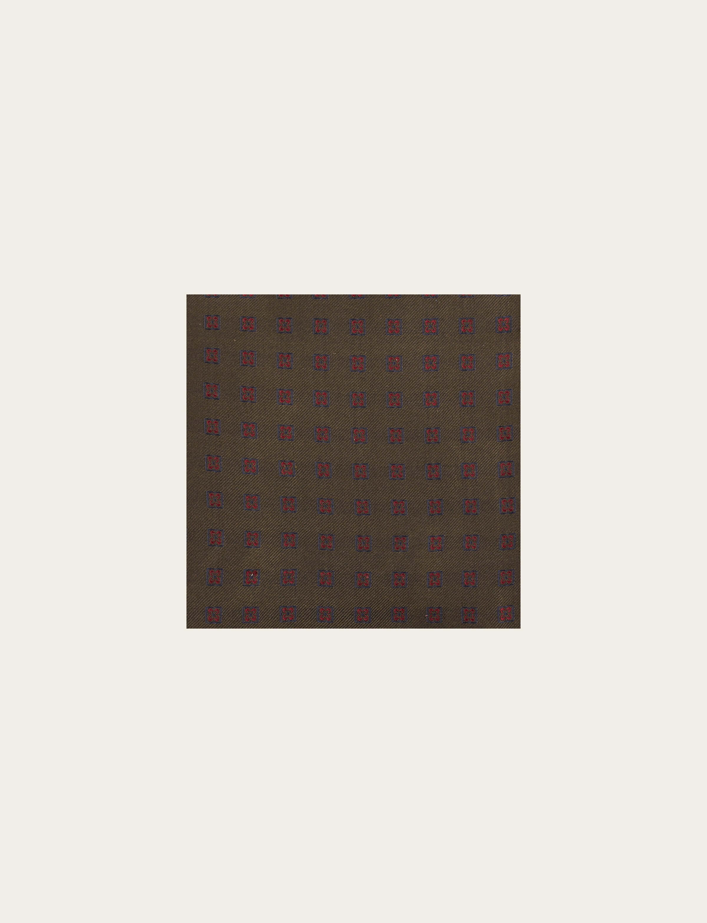 Pochette in seta fantasia geometrica micro fiore - Image 3